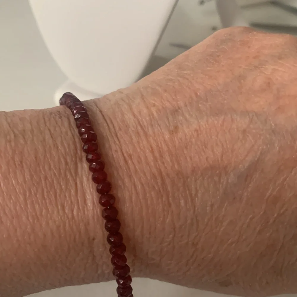 ✨ NEW Real Ruby Tennis Bracelet ✨ Adjustable 7-9” | Sterling Silver Plated
